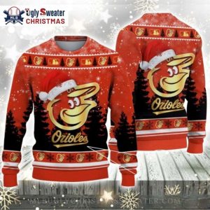 Santa Orioles Logo Baltimore Orioles Ugly Xmas Sweater