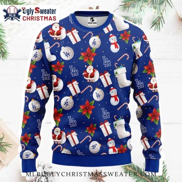 Santa-Themed Dodgers Icons Ugly Christmas Sweater