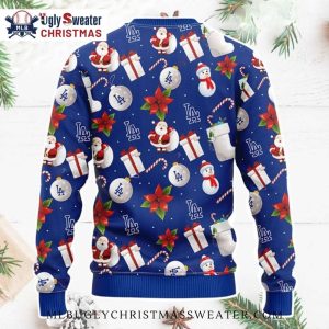 Santa Themed Dodgers Icons Ugly Christmas Sweater 2