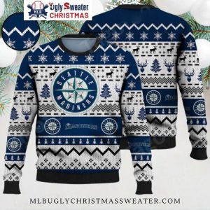 Seattle Mariners Personalized Reindeer Snowflakes Ugly Sweater