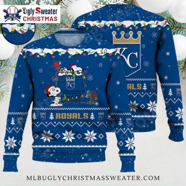 Snoopy And Charlie Brown Kansas City Royals Christmas Sweater