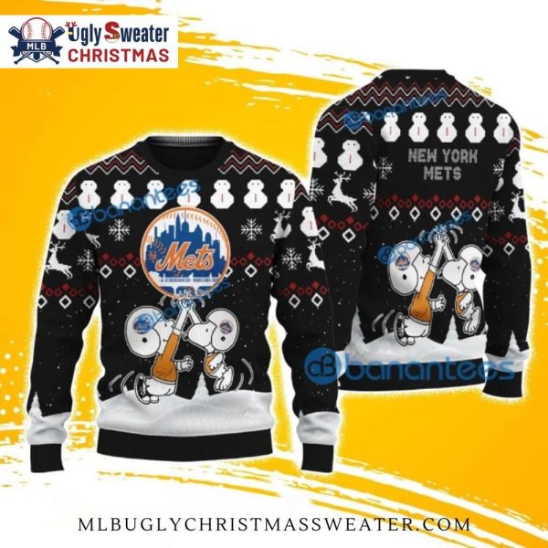 Snoopy And Woodstock New York Mets Ugly Christmas Sweater – Customizable Design