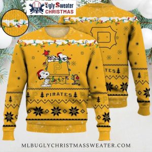 Snoopy Christmas Doghouse Pirates Ugly Sweater