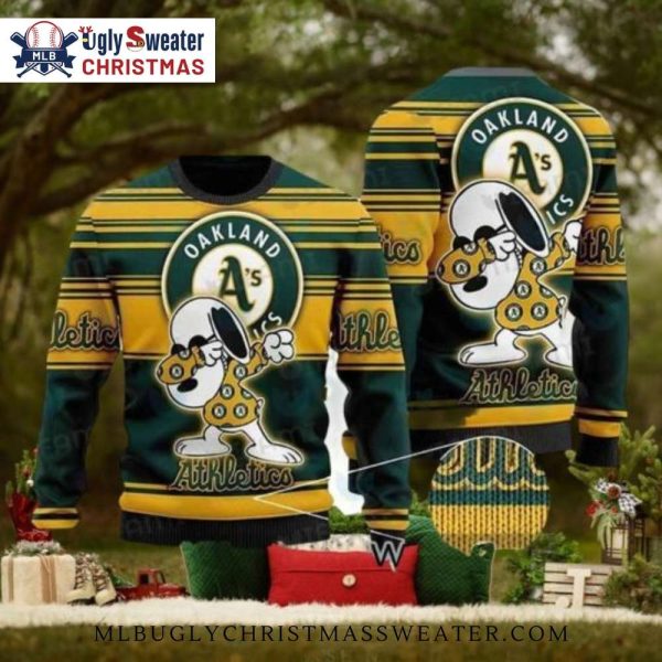 Snoopy Cool Oakland Athletics Ugly Christmas Sweater