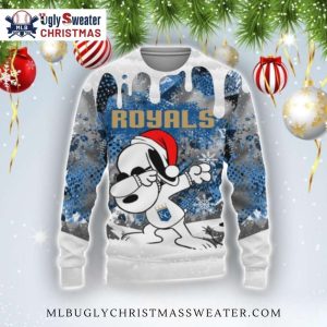 Snoopy Dabbing KC Royals Christmas Ugly Sweater