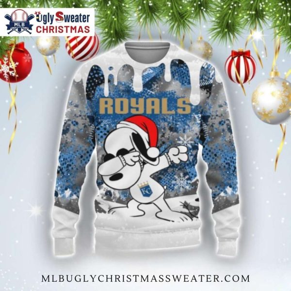 Snoopy Dabbing KC Royals Christmas Ugly Sweater