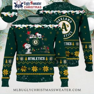 Snoopy Holiday Oakland Athletics Ugly Christmas Sweater