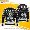 Tropical Oakland Athletics Christmas Sweater with A’s Logo