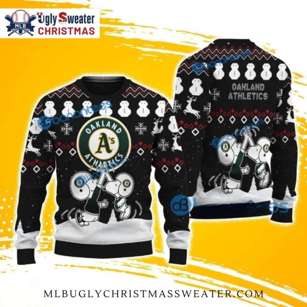 Snoopy Winter Wonderland Oakland Athletics Ugly Christmas Sweater