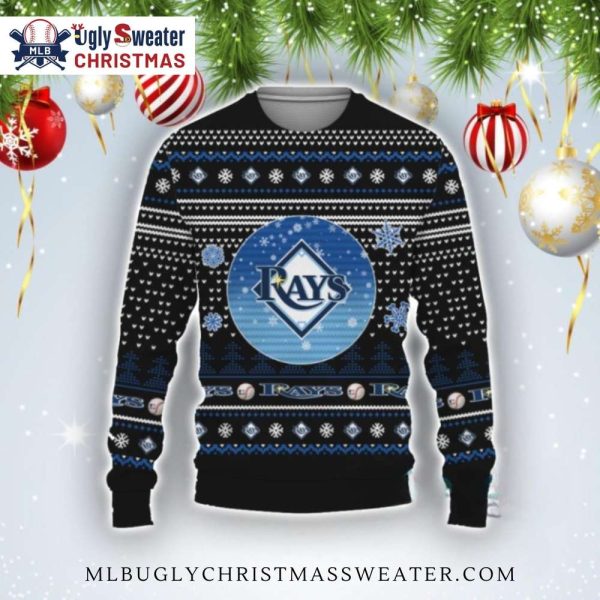 Snow Globe Tampa Bay Rays Logo Ugly Christmas Sweater