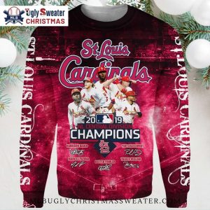 St. Louis Cardinals 2019 NL Central Division Champions Ugly Christmas Sweater