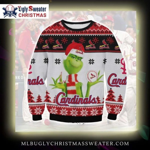 St. Louis Cardinals Grinch Baseball Holiday Ugly Christmas Sweater