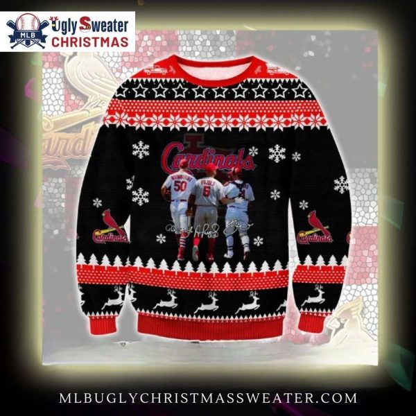 St. Louis Cardinals Legends Black Farewell Ugly Christmas Sweater