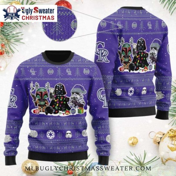 Star Wars Characters Colorado Rockies Ugly Christmas Sweater