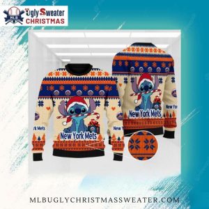 Stitch Candy Cane NY Mets Ugly Christmas Sweater