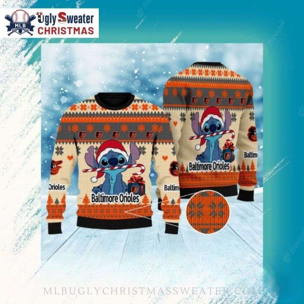 Stitch Holiday Baltimore Orioles Ugly Xmas Sweater