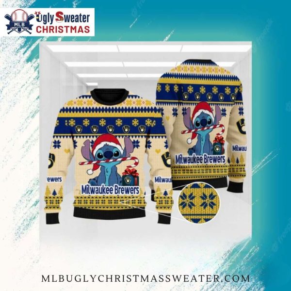 Stitch Milwaukee Brewers Ugly Christmas Sweater Festive Holiday Look