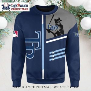 Tampa Bay Rays Baseball Player Stripe Ugly Christmas Sweater 1