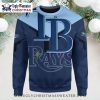 Snowflakes And Reindeer Pattern Tampa Bay Rays Ugly Sweater