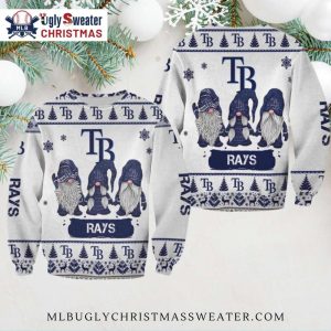 Tampa Bay Rays Christmas Gnome Trio Ugly Sweater