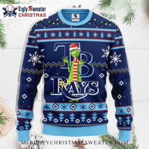 Tampa Bay Rays Grinch Christmas Scarf Ugly Sweater 1