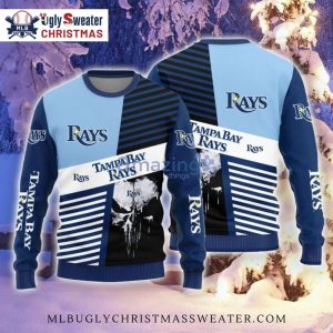 Tampa Bay Rays Patchwork Knit Design Christmas Sweater