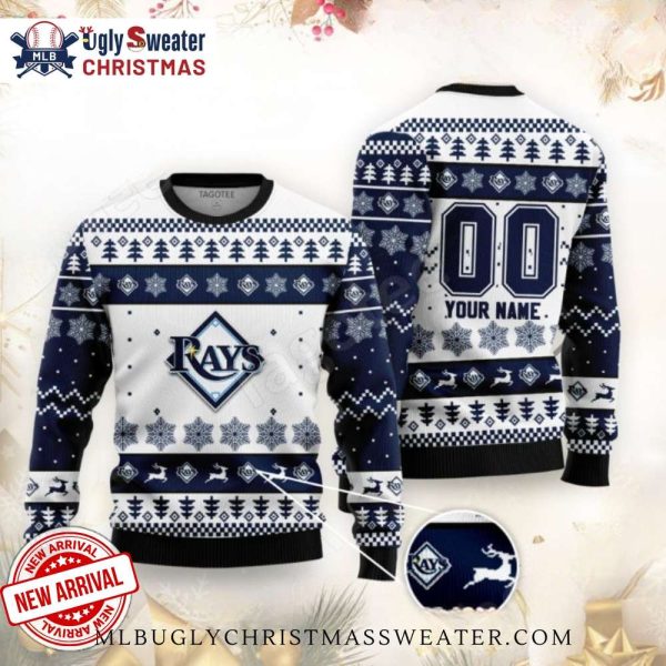 Tampa Bay Rays Personalized Snowflake Ugly Christmas Sweater