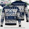 Tampa Bay Rays Split Color Stripes Ugly Christmas Sweater