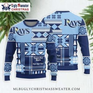 Tampa Bay Rays Striped Skull Punisher Ugly Christmas Sweater