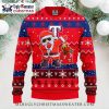 Texas Rangers Diagonal Stripes Red And Blue Ugly Sweater