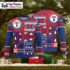 Texas Rangers Snowflakes Reindeer White Ugly Sweater