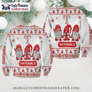 Texas Rangers Gnomes Nationals Theme Ugly Sweater