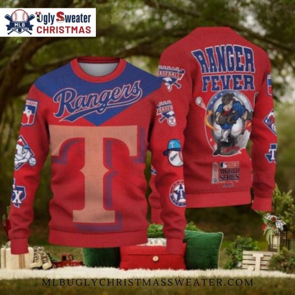 Texas Rangers Ranger Fever Red Ugly Christmas Sweater