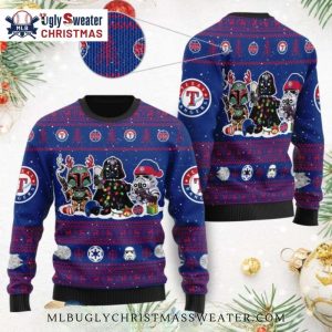 Texas Rangers Star Wars Characters Ugly Christmas Sweater