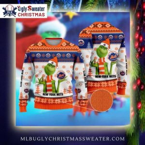 The Grinch New York Mets Ugly Christmas Sweater