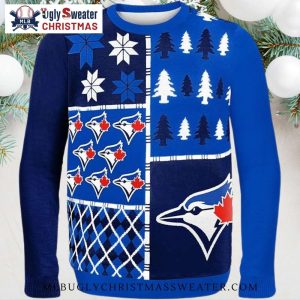 Toronto Blue Jays Patchwork Snowflake Ugly Sweater