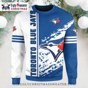 Toronto Blue Jays Splatter Logo Blue Ugly Sweater