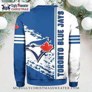 Toronto Blue Jays Splatter Logo Blue Ugly Sweater