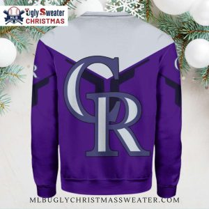 V Stripe Purple Colorado Rockies Ugly Christmas Sweater 2