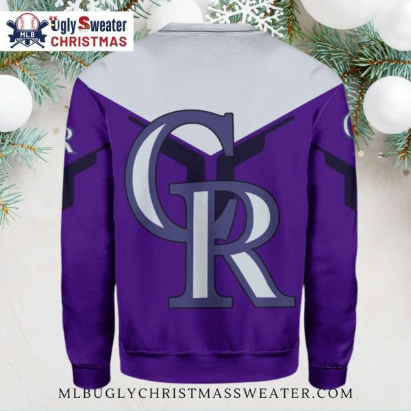 V-Stripe Purple Colorado Rockies Ugly Christmas Sweater