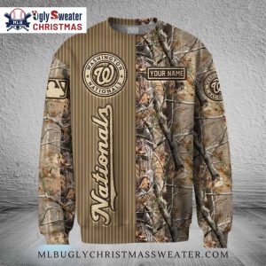 Washington Nationals Camouflage Personalized Christmas Sweater