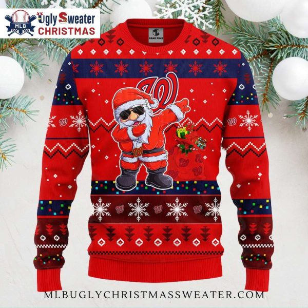 Washington Nationals Dabbin’ Santa Ugly Christmas Sweater