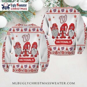 Washington Nationals Gnome Ugly Christmas Sweater – Festive Gnomes