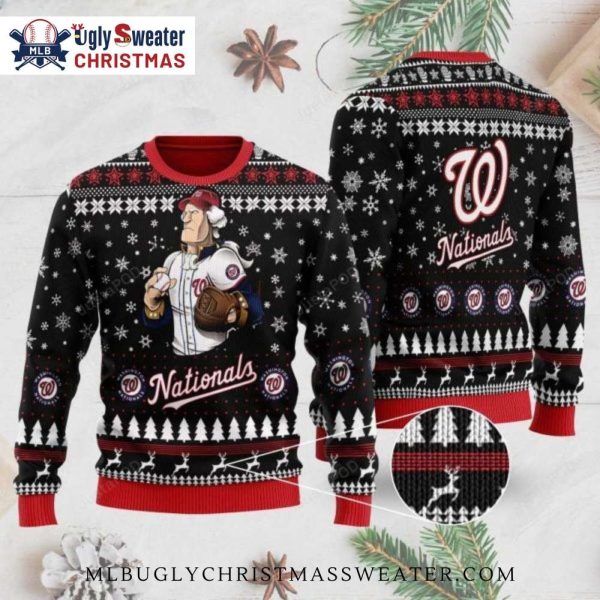 Washington Nationals Pitcher Snowflake Christmas Sweater – Winter Magic