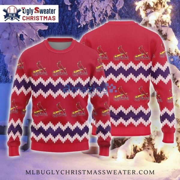 Wavy Zigzag St. Louis Cardinals Ugly Christmas Sweater