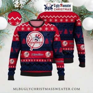 Yankees Baseball Icon Red Ugly Christmas Sweater