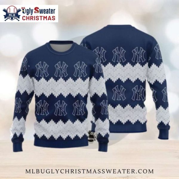 Yankees Chevron Pattern Cozy Winter Knit Sweater