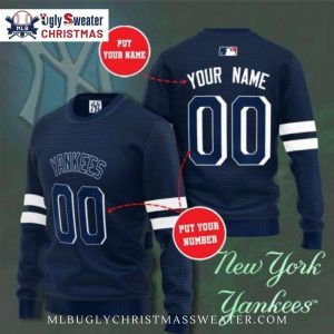 Yankees Customizable Navy Blue Ugly Sweater – Add Your Name