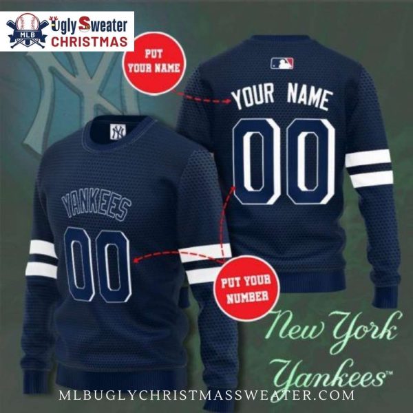 Yankees Customizable Navy Blue Ugly Sweater – Add Your Name