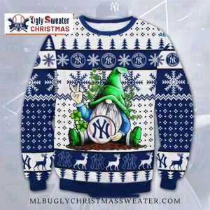 Yankees Gnome Peace Ugly Christmas Sweater